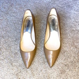 Michael Kors leather heels, size 10M, nude